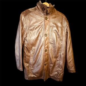 Andrew Marc Soft Leather Jacket 54163 Brown Size S Quilted Lining